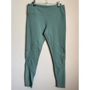 Glyder High Waist Mesh Panel Leggings Athletic Yoga Sage Green M Athleisure Gym